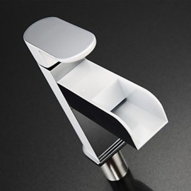 High Quality Environment Protecting Hydroelectric Power Led Rgb Brass Chrome Plated Basin Faucet - White+Silver