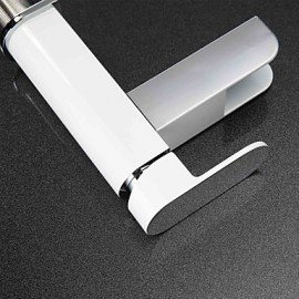 High Quality Environment Protecting Hydroelectric Power Led Rgb Brass Chrome Plated Basin Faucet - White+Silver