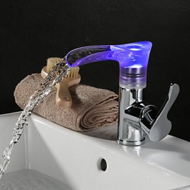 High Quality Fashion Environment Protecting Hydroelectric Power Led Rgb Brass Chrome 360 Rotatable Basin Faucet