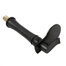 High Quality Large Wide-Mouth Waterfall Oil-Rubbed Bronze Bathroom Sink Faucet (Tall) - Black