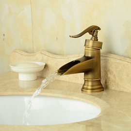 High-Quality Antique Brass Waterfall Bathroom Sink Faucet