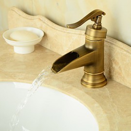 High-Quality Antique Brass Waterfall Bathroom Sink Faucet