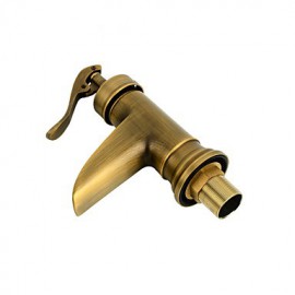 High-Quality Antique Brass Waterfall Bathroom Sink Faucet