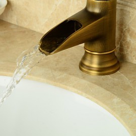 High-Quality Antique Brass Waterfall Bathroom Sink Faucet