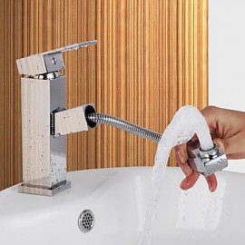 Hot And Cold Smoked Pull Basin Faucet Whole Copper Telescopic Shampoo Puckering Bowl Lavatory Faucet On Stage