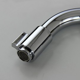 Contemporary Chrome Finish Brass One Hole Handle Free Sink Faucet