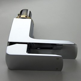 Contemporary Chrome Finish Brass One Hole Single Handle Sink Faucet