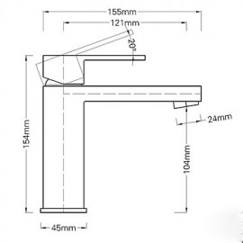 Contemporary Chrome Finish Brass One Hole Single Handle Sink Faucet