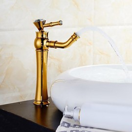 Luxury European Style Rose Gold & Golden Shot One Hole One Ceramic Handle Bathroom Sink Fauce