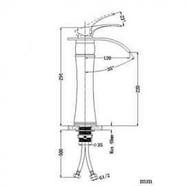 Luxury Wide Square Waterfall Spout Basin Sink Faucet Deck Mount One Hole Mixer Taps Golden Faucet Taps