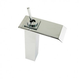 Modern Chrome Waterfall Bathroom Faucet (Tall) - Silver