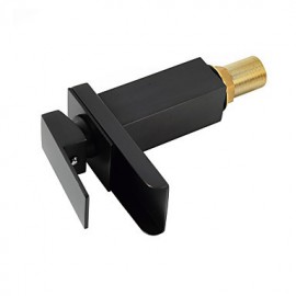 Modern Oil-Rubbed Bronze Brass Waterfall Hot And Cold Bathroom Faucet - Black