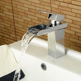 Modern Style Chrome Single Handle Single Hole Hot And Cold Water Bathroom Sink Faucet