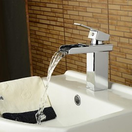 Modern Style Chrome Single Handle Single Hole Hot And Cold Water Bathroom Sink Faucet