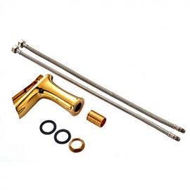 Modern Style Gold Single Handle Single Hole Hot And Cold Water Bathroom Sink Faucet