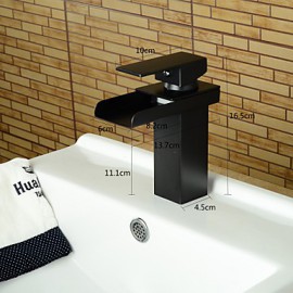 Modern Style Oil-Rubbed Bronze Single Handle Single Hole Hot And Cold Water Bathroom Sink Faucet - Black