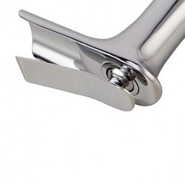 Modern Style Single Handle Single Hole Hot And Cold Water Bathroom Sink Faucet - Silver