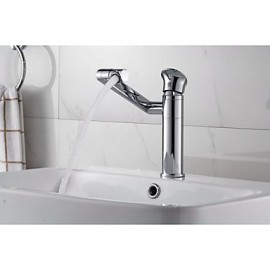 New Arrival Bathroom Brass Chrome Finish 360 Degree Rotating Spout And Body Single Handle Single Hole Basin Faucet