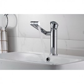 New Arrival Bathroom Brass Chrome Finish 360 Degree Rotating Spout And Body Single Handle Single Hole Basin Faucet