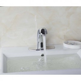 New Waterfall Chrome Touch Free Automatic Sensor Tap Sink Hot Cold Mixer Faucet