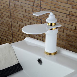 Personalized Bathroom Sink Faucet White Painting Finish Single Handle