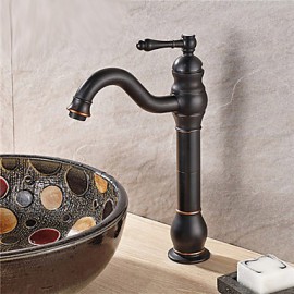 Antique Oil-Rubbed Bronze Finish Single Handle Bathroom Sink Faucet