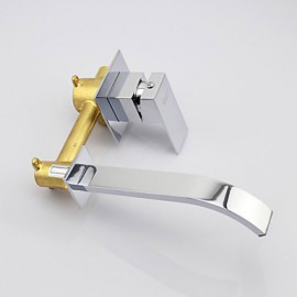 Contemporary Brass Waterfall Bathroom Sink Faucet