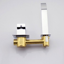 Contemporary Brass Waterfall Bathroom Sink Faucet