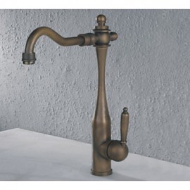 Single Handle Brushed Nickel Antique Swivel Spout Kitchen Sink Faucet Mixer Tap