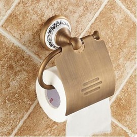 Towel Bars, 1pc High Quality Antique Brass Ceramic Toilet Paper Holder