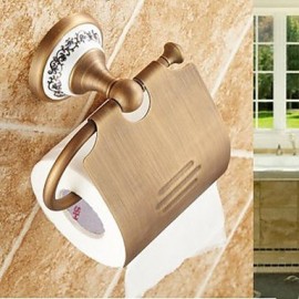 Towel Bars, 1pc High Quality Antique Brass Ceramic Toilet Paper Holder