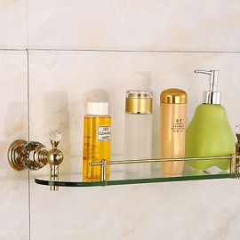 Towel Bars, 1 pc High Quality Brass Glass Bathroom Shelf Bathroom