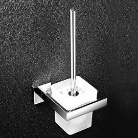 Toilet Brush Holder, 1pc High Quality Contemporary Stainless Steel Ceramic Toilet Brush Holder