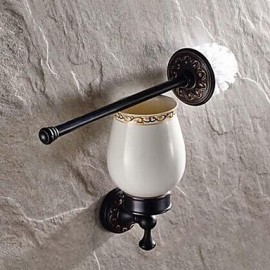 Toilet Brush Holder, 1pc Removable Antique Brass Toilet Brush Holder