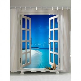 Shower Curtains & Hooks Contemporary Polyester Novelty Machine Made Waterproof