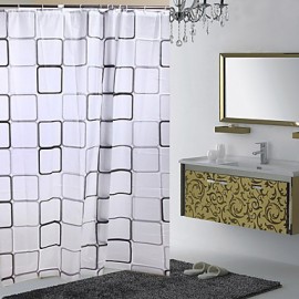 Shower Curtains Modern PEVA Plaid Machine Made