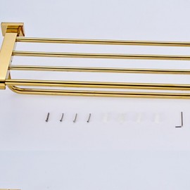 Towel Bars, 1 pc Contemporary Brass Bathroom Shelf Bathroom