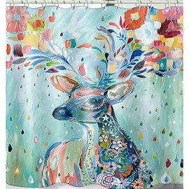 Shower Curtains & Hooks Country Polyester Animal Machine Made Waterproof