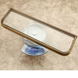 Towel Bars, 1pc High Quality Antique Brass Glass Bathroom Shelf