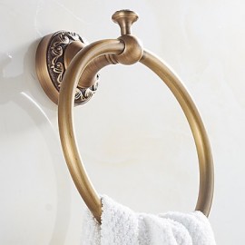 Towel Bars, New Arrival Euro Style Wall Mount Antique Copper Towel Ring Bathroom Accessories Bath Towel Holder Bath Hardware