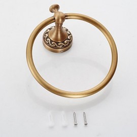 Towel Bars, New Arrival Euro Style Wall Mount Antique Copper Towel Ring Bathroom Accessories Bath Towel Holder Bath Hardware