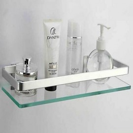 Towel Bars, 1 pc Contemporary Aluminum Glass Bathroom Shelf Bathroom