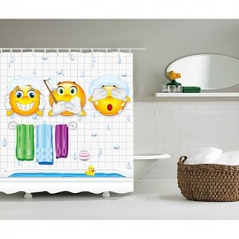 Shower Curtains & Hooks Modern Polyester Novelty Machine Made Waterproof