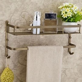 Towel Bars, 1pc High Quality Antique Brass Bathroom Shelf