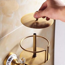 Toilet Paper Holders, 1pc Removable Antique Brass Crystal Ceramic Toilet Paper Holder