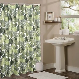 Shower Curtains Modern Polyester Leaf Machine Made