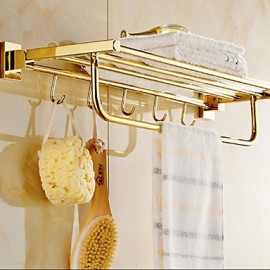 Towel Bars, 1 pc Contemporary Brass Bathroom Shelf Bathroom