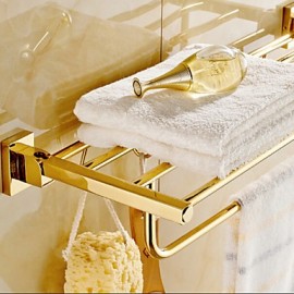 Towel Bars, 1 pc Contemporary Brass Bathroom Shelf Bathroom