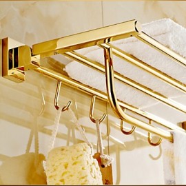 Towel Bars, 1 pc Contemporary Brass Bathroom Shelf Bathroom