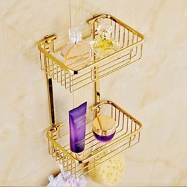 Towel Bars, 1 pc Contemporary Brass Bathroom Shelf Bathroom